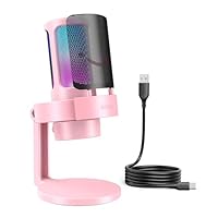 ゲーミング マイク USB レコーディング ヘッドホンジャック ピンク ゲーミング マイク USB レコーディング ヘッドホンジャック