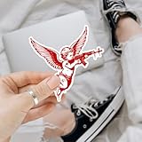 3 Pcs Angel with Machine Gun Sticker, Gun Stickers Decals, Cupid Stickers, Offensive Bumper Stickers - Funny Vinyl Stickers for Water Bottles Laptop Phone Car Window Helmet 3 Inches