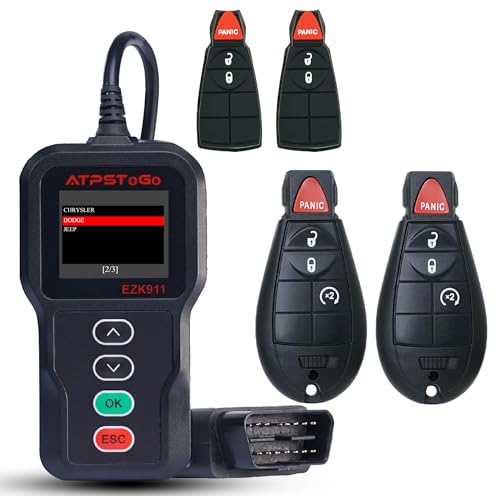 ATPSTOGO DIY Key Fob Replacement Fits for 2013 2014 2015 2016 2017 Dodge Ram 1500 2500 3500 Keyless Entry Remote Control Replace FCC ID: GQ4-53T with Interchangeable 3 & 4 Button