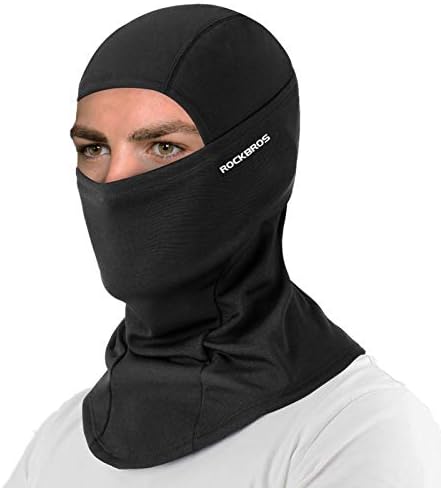 ROCKBROS Cold Weather Balaclava Ski Mask for Men Windproof Thermal Winter Scarf Mask Women Neck Warmer Hood for Cycling Motorcycle Running Skiing Snowboarding Black