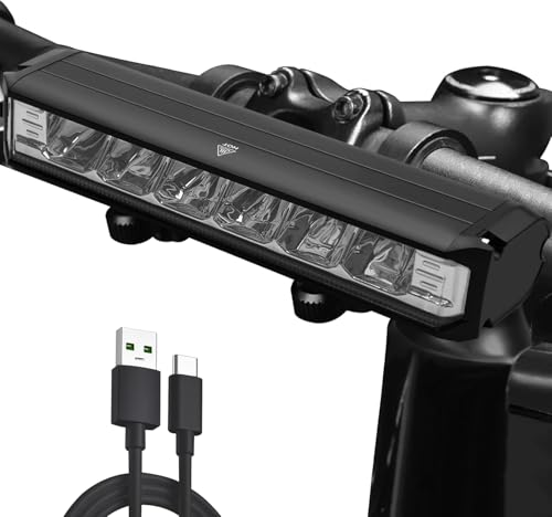 LeuKoles Luz Bicicleta Delantera,1800 lúmenes Luz Bicicleta Súper Brillante, 4000mah USB Recargable, 5 Iluminación Modos, IPX5 Impermeable Luces para Bicicletas para Montar Noche/Acampar