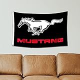 Furlista Ford Mustang Flag Banner Racing Car Garage Wall Decor 3x5ft/Vibrat Color/HD printing/ 150D Polyster Banner