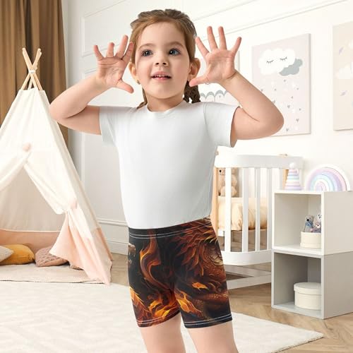 Cotton Under Dress Shorts Print Fiery Dragon Intricate Details Toddler Biker Shorts Girls 4t Summer Kids4