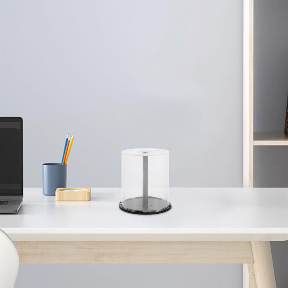 iplusmile Empty CD DVD Storage Cake Box - 100 Disc Capacity Clear Cover with Black Spindle Replacement Cakebox Holders for CD DVD Storage (4 Pack)