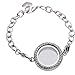 Produktbild LUOEM Schwimmende Medaillon Armband Crystal Living Memory Medaillon Armband Schmuck für schwimmende Charms Geschenk (weiß K)