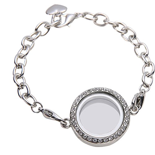 Preisvergleich Produktbild LUOEM Schwimmende Medaillon Armband Crystal Living Memory Medaillon Armband Schmuck für schwimmende Charms Geschenk (weiß K)