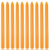 10 Inch Orange Taper Candles, 10 Pack Unscented Candlesticks for Dinner, Fall Harvest, Halloween, Seasonal Celebration and Home Decoration