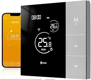 For smart WiFi thermostat for hydronic heating, programmable digital display compatible with Alexa, wireless boiler control panel (water underfloor heating)