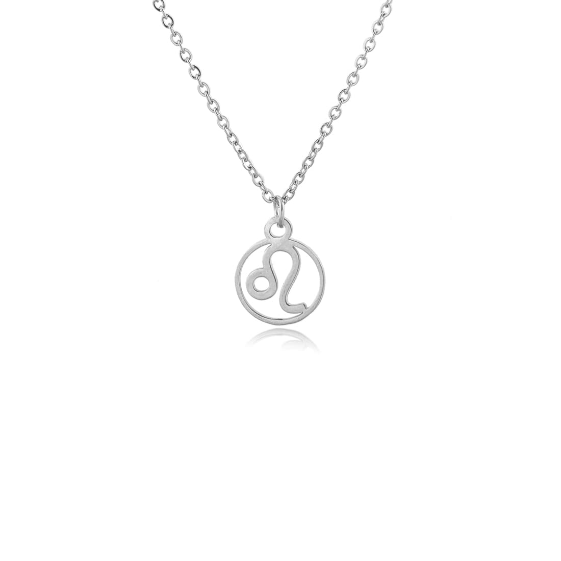 AS JewelsHoroscope Leo logo hand crafted necklace made with brass in silver finish zodiac sign for girls and boys, astrological sign pendant with chain, perfect for gift