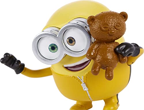 Minions: Rise Of Gru Bob Button Activated Action Figure Approx 4-In With Gong & Teddy Bear Accessories, Gift For Kids Ages 4 Years & Older #TOP3