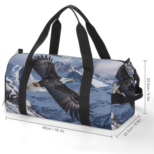 Flying Bald Eagle Gym Bag Duffle Bag for Travel Lightweight Carry On Tote Weekender Bags for Women Men2