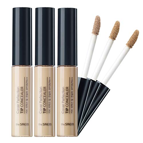 The Saem Cover Perfection Tip Concealer 3 Color Set, Liquid Multi-Use Concealer, Full Coverage Makeup For Acne Dark Spots Dark Circles Hyperpigmentation And Blemishes, 0.2 Fl.oz. (#1, 1.5, 2) #TOP18