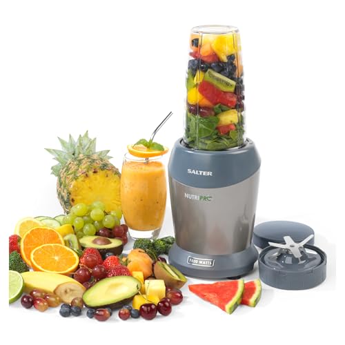 Salter EK2002V5SILVER NutriPro 1000 Multi-Purpose Blender and Smoothie Maker, Multipurpose Blade, One-Touch Operation, Create Delicious Smoothies, Soups and Cocktails, BPA Free, 1 Litre, 1000w