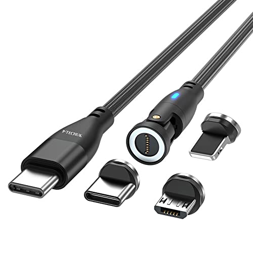 P-TECHUK 60W Rotating Super Fast USB C Magnetic Data Cable