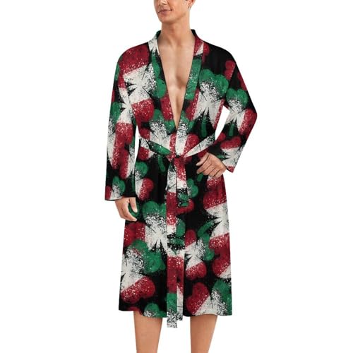 Albornoz de hombre italiano ligero con manga larga y camisón hasta la rodilla para descanso suave