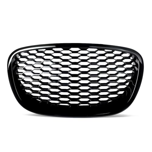 Rejilla sin emblema para Seat Leon Mk2 (2006-2009) en color negro con diseño de panal exterior