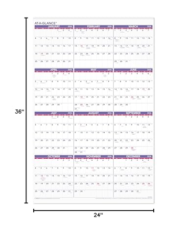Image of AT-A-GLANCE 2026 Wall Calendar, Monthly, 24 inch x 36 inch, Extra Large, Paper (PM122826)