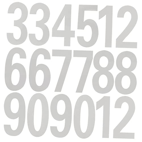 TENDYCOCO 4枚 反射自己粘着数字ステッカー 屋外用 耐候素材 メールボックス 住所表示 ごみ箱対応 簡単貼付 剥がし可能 ホワイト