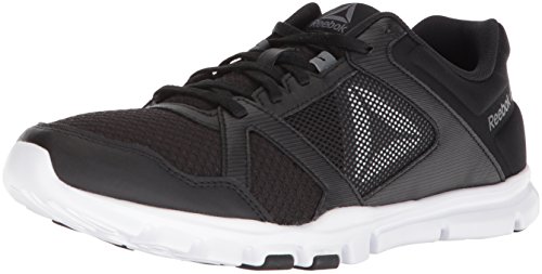 Reebok Men's Yourflex Train 10 Mt Athletic Shoe, Black/White/Alloy, 7.5 M US