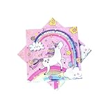 40 Pcs Dream Unicorn Party Napkins Flower Unicorn Napkins Disposable Paper Napkins for Wedding Banquet Restaurant Holiday 6.5'