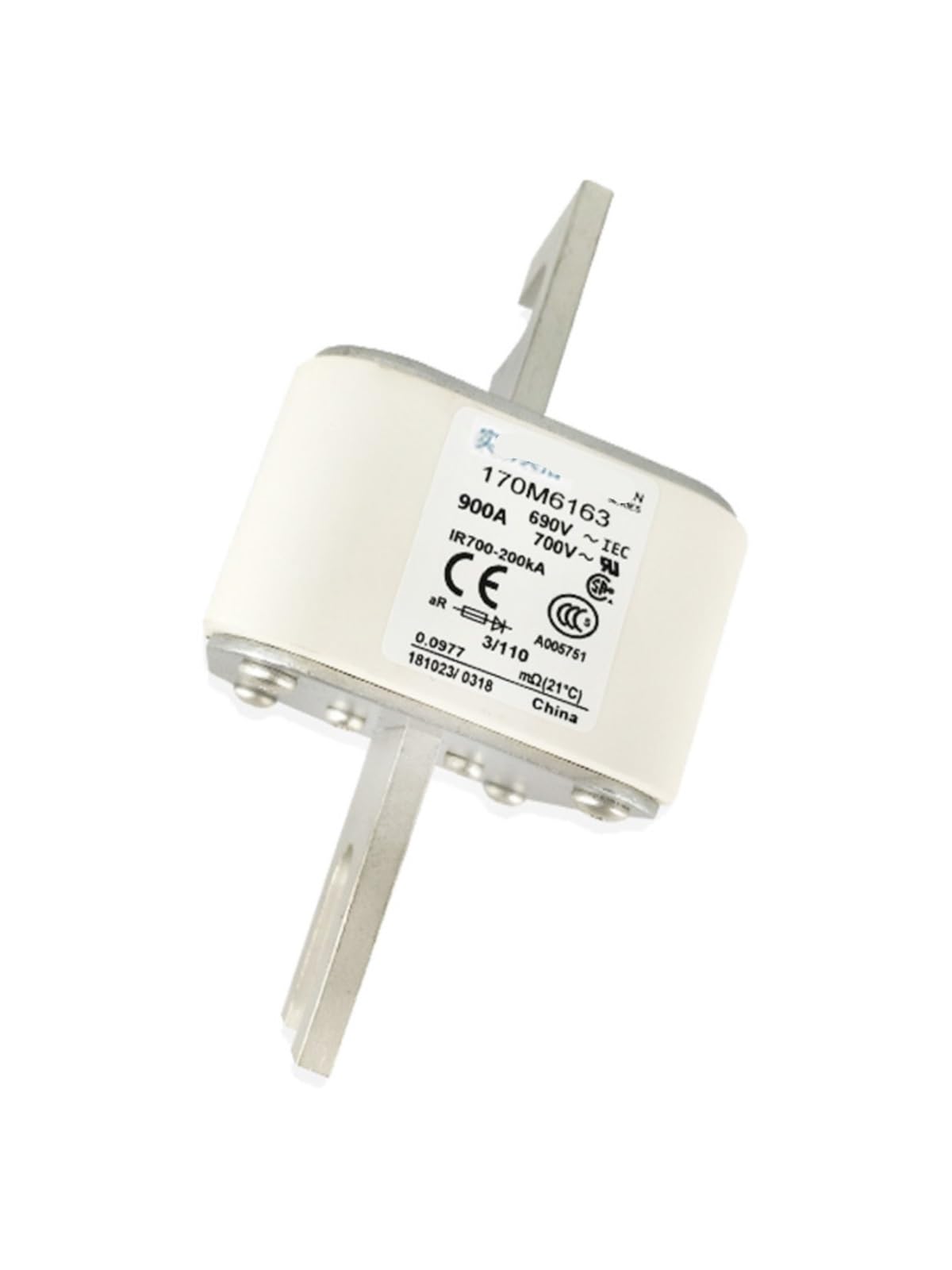 Fusible 170M6163 rapide basse tension pour éviter les pannes thermiques haute vitesse