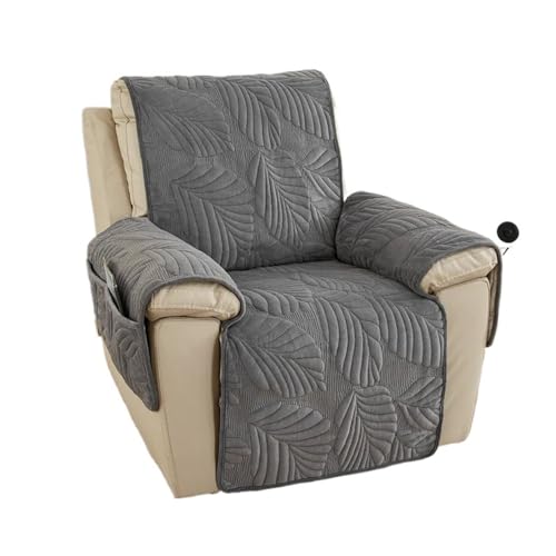 Funda de sillón reclinable de peluche en gris oscuro para cuatro estaciones 2