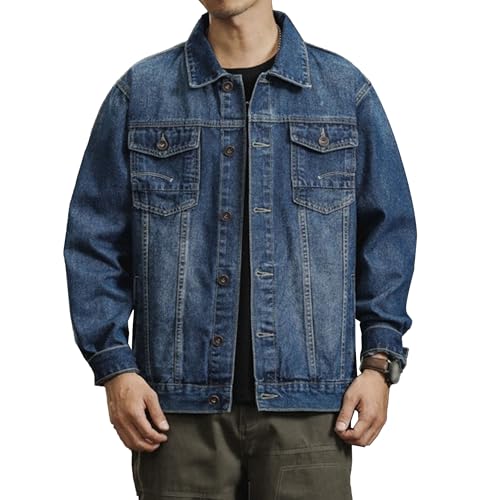 Chaqueta de mezclilla para hombre estilo camionero miniatura 1