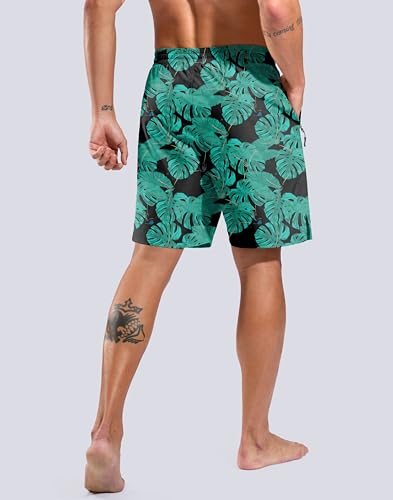 Image of G Gradual Mens Swim Trunks with Compression Liner 7 inch /9'' Quick Dry Board Shorts Swimsuit Bathing Suit for Men Zipper Pockets