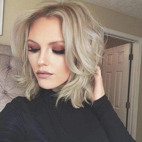 PINKSHOW Short Blonde Bob Lace Front Wigs 12" Synthetic Hair Wigs for Women Dark Roots Natural Parting Hairline Heat Resistant Hair Wigs