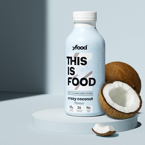 yfood Crazy Coconut, tasty meal replacement, THIS IS FOOD drink, 30 g of protein, 26 vitamins and mineral (12 x 500ml)