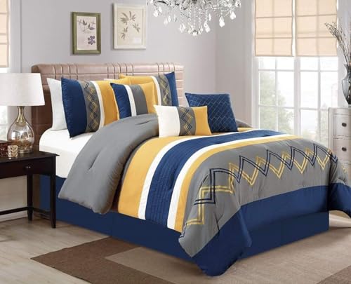 Chezmoi Arden 7-Piece Zigzag Bedding Comforter Set King