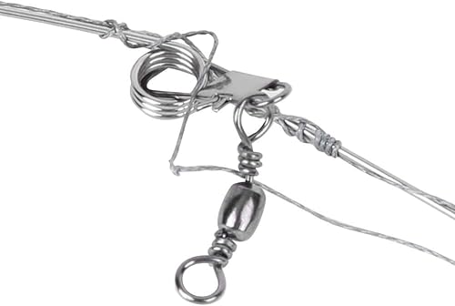 Miniatura 9 de HERCHR Dispositivo de pesca automático, de acero inoxidable, con resorte, gancho de pesca en hielo, gancho automático para pesca y supervivencia