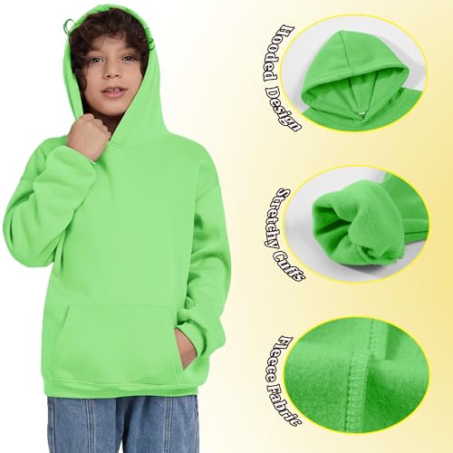 Image of Kids Athletic Pullover Hoodie Sweatshirt with Pocket Tops,2-12Years | Boys and Girls Fleece Hooded Christmas Halloween Teen Girls Athletic Hoodie Solid Color Lightweight Classic Kids Clothes