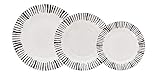 Vajilla de porcelana blanca con ala decorada para 6 personas modelo bengala