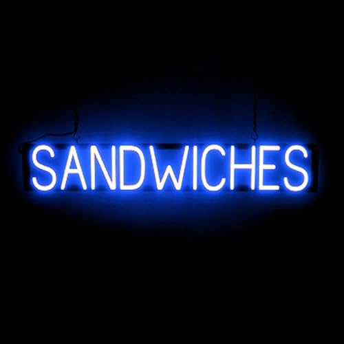 Miniatura 29 de SpellBrite SANDWICHES Letrero para delicatessen y restaurantes Letreros relacionados con delicatessen con aspecto neón, luz LED verde 38.8 x 6.3