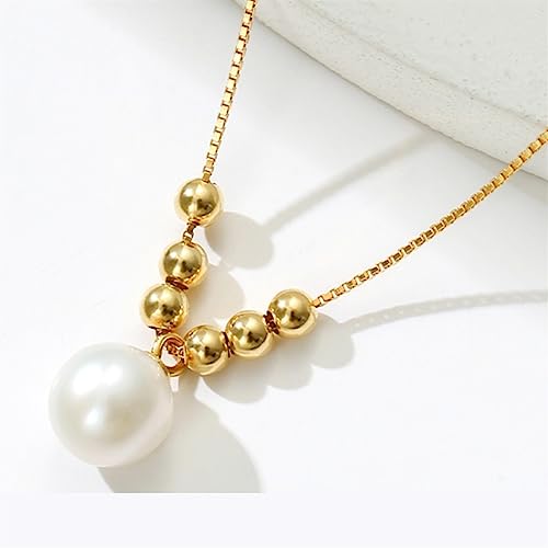 Colliers pendentifs perle d'or 18 carats hypoallergénique sans irritation - 3