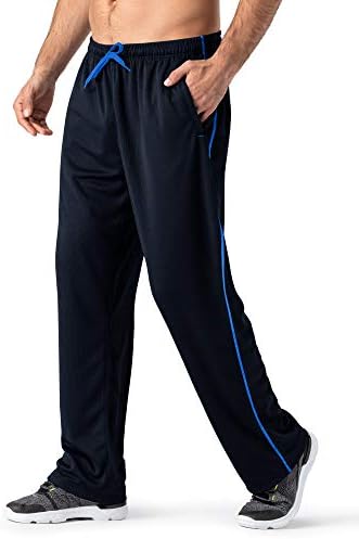 MAGNIVIT Men's Gym Pants Loose Fit Fitness Workout Sweatpants with Zipper Pockets Blue