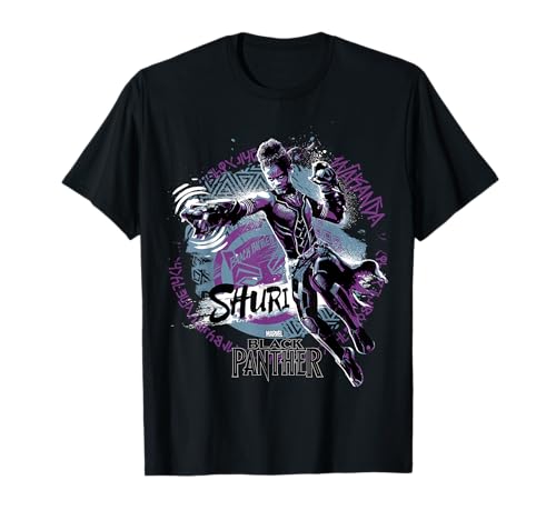 Marvel Black Panther Movie Shuri Graffiti Graphic T-Shirt T-Shirt