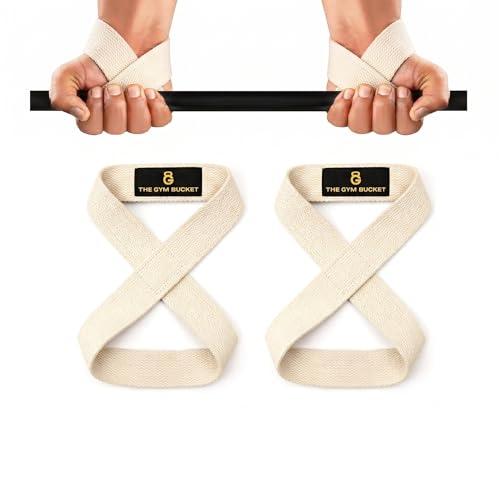 Image of Figure-8 Weight Lifting Straps - Neoprene Padded Wrist Support for Deadlifts & Gym Workout - Heavy Duty Non-Slip Lifting Grip for Men & Women (Figure-8 (Cotton))