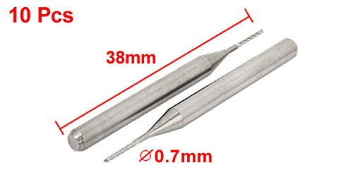Image of uxcell 10Pcs Tungsten Carbide PCB End Mill 3.175mm Shank 0.7mm Cutting Dia
