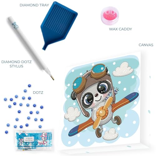 Image of DIAMOND DOTZ Top Flight Diamond Painting Kits for Adults - Diamond Art Kits a Relaxing Creative Craft Kit with Dotz Gems 8.7x8.7