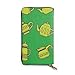 Produktbild JHGFG Vintage Teekannen Nahtloses Muster Echtes Leder Geldbörse Lange Damen Geldbörse Handtasche Multi Kartenhalter Organizer Für Frauen Personalisiert