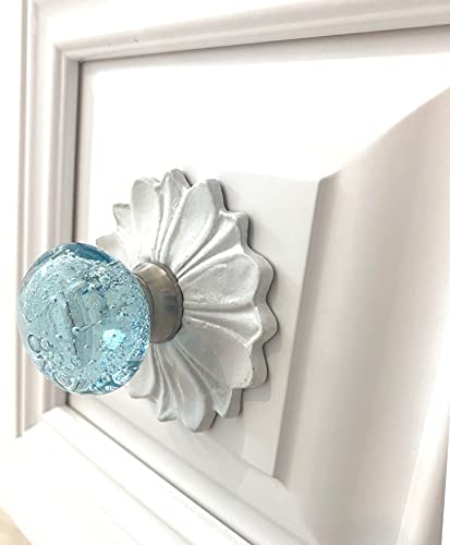 Antique White Knob Back Plate Solid Metal Flower Shaped Decorative For Knobs, Pull - Pack Of 6 #TOP6