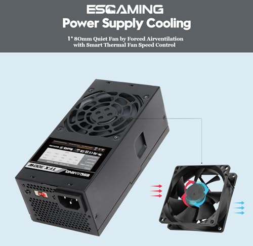 Fuente de poder ESGAMING TFX 300W Flex ATX 115/230V miniatura 6