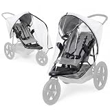 Orzbow Universal 3 Wheel Rain Cover, Rain Cover for Running Pram, Buggy & Pushchair, Large Opening with Waterproof Zipper for Easy Access, Quick Installation, Breathable, Odourless, Durable, Clear