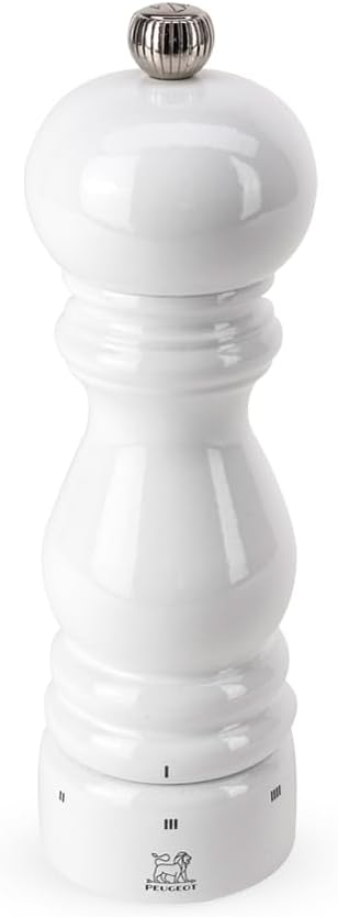 Peugeot Paris U'Select Pepper Mill, 7-Inch, White Lacquer
