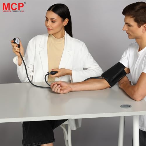 Image of MCP Healthcare Aneroid Arm Blood Pressure Monitor: Manual Sphygmomanometer (Black)
