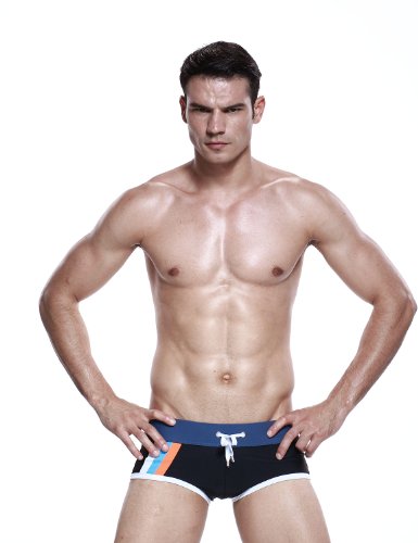 SEOBEAN Mens Low Rise Sexy Swimwear Trunk Boxer Brief Swimsuit 4 Colors2