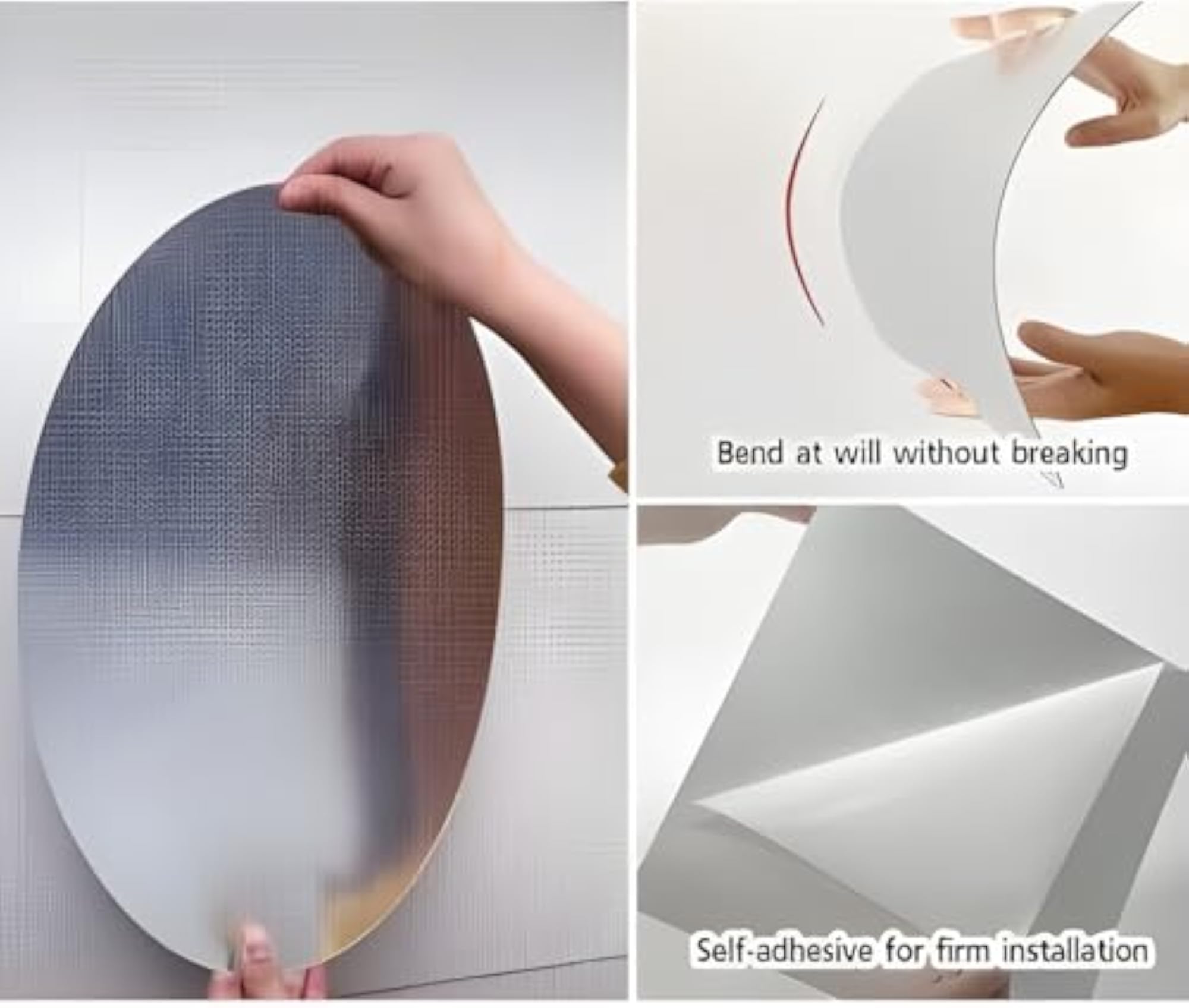 Oval Shape Acrylic Adhesive Mirror Sticker