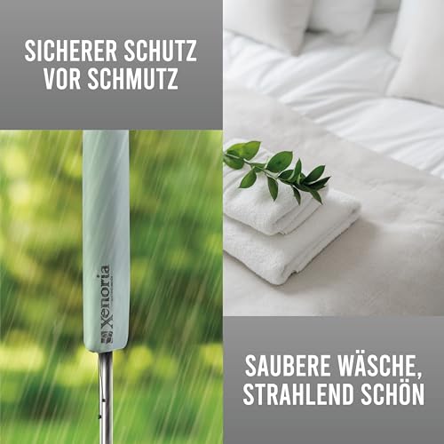 Xenoria Premium Wäschespinnenschutz | Passend für alle Modelle | Robustes 600D Oxfordgewebe | Wasserabweisend & UV-beständig | Reißverschluss auf ganzer Länge | Größe 180cm | Graugrün